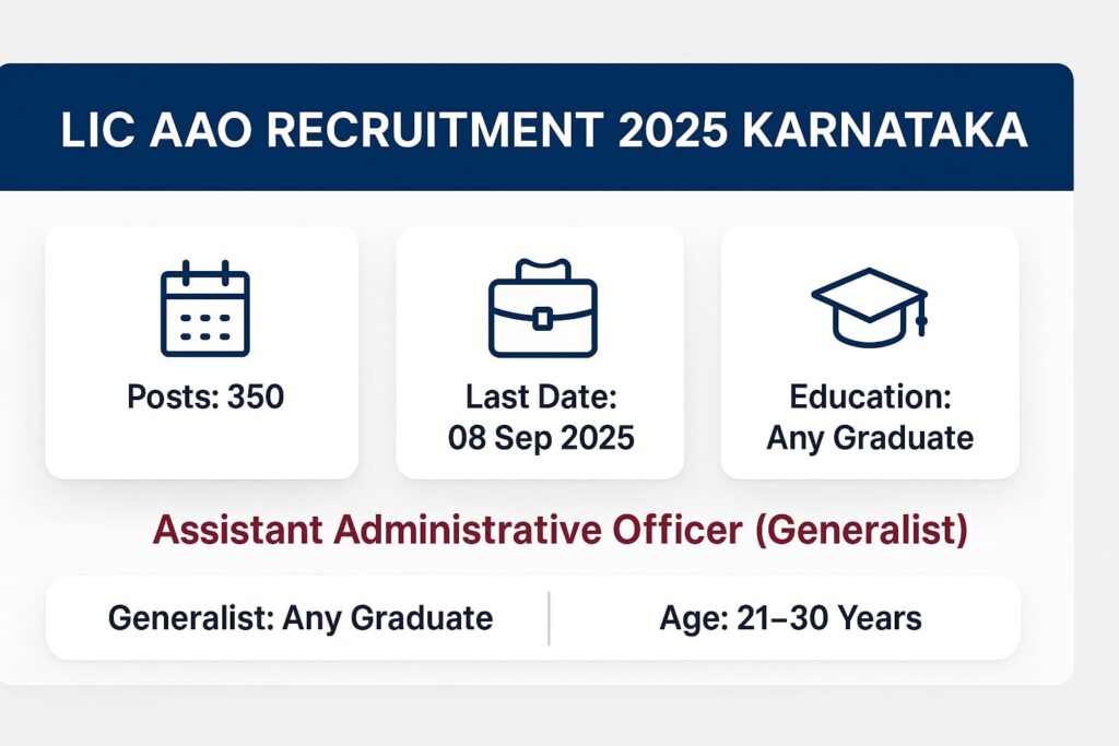 LIC AAO Recruitment 2025 Karnataka – Posts, Last Date, Eligibility, and Specialist Details