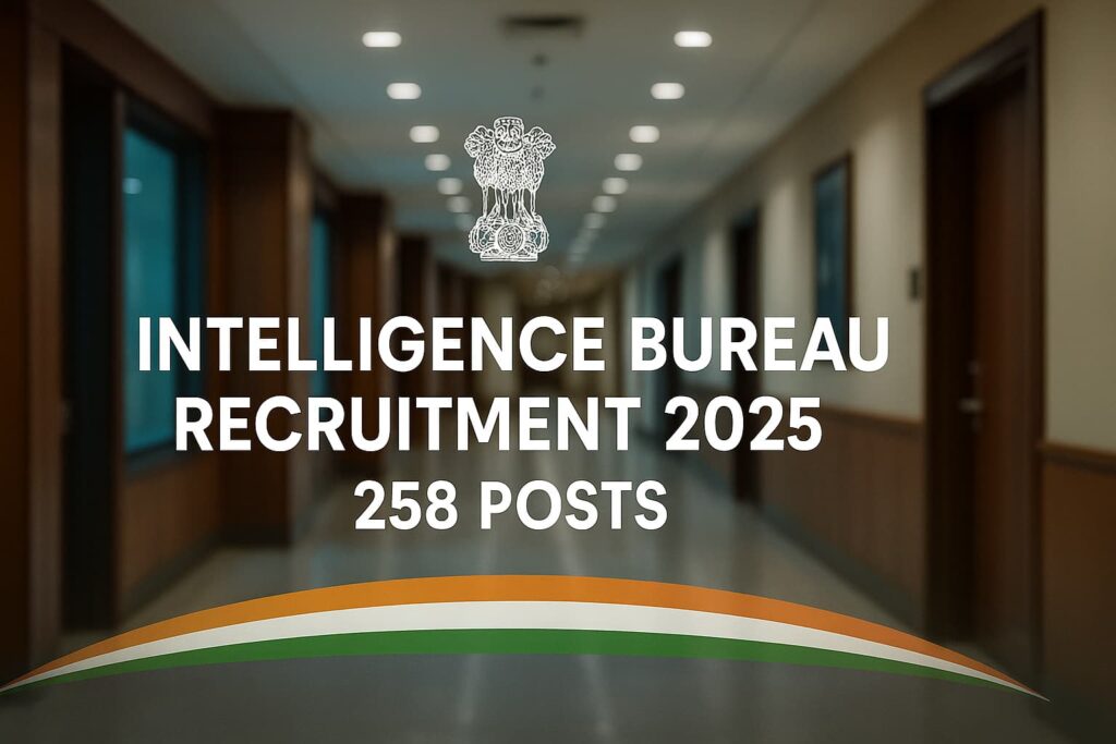Intelligence Bureau Recruitment 2025 — 258 Posts (ACIO-II/Tech) — landscape banner with center-aligned title