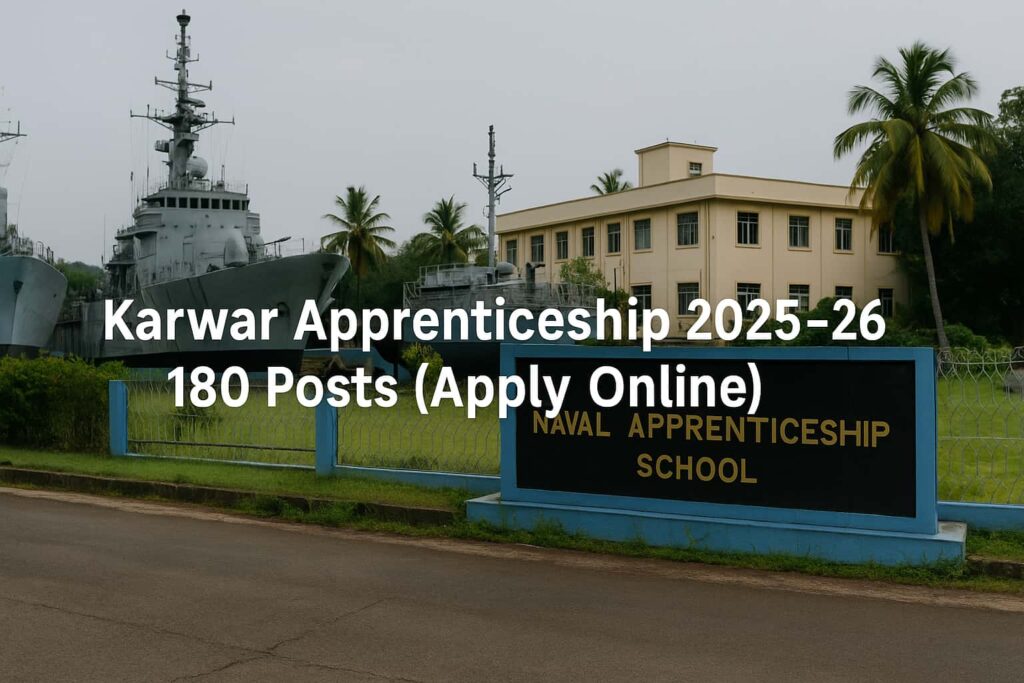Karwar Apprenticeship 2025–26 — 180 Posts (Apply Online) at Naval Ship Repair Yard, Karwar — centered text banner